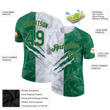 Load image into Gallery viewer, Custom Graffiti Pattern Kelly Green-Old Gold Scratch 3D Performance T-Shirt