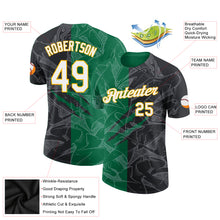 Load image into Gallery viewer, Custom Graffiti Pattern Black Kelly Green-Gold Scratch 3D Performance T-Shirt