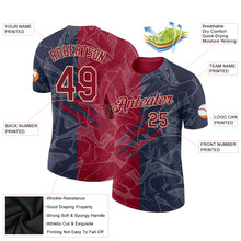 Load image into Gallery viewer, Custom Graffiti Pattern Crimson Navy-Cream Scratch 3D Performance T-Shirt