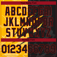 Load image into Gallery viewer, Custom Stitched Graffiti Pattern Black Gold-Red 3D Scratch Sports Pullover Sweatshirt Hoodie