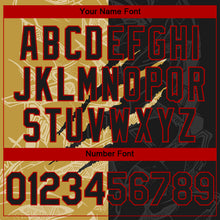 Load image into Gallery viewer, Custom Stitched Graffiti Pattern Black Old Gold-Red 3D Scratch Sports Pullover Sweatshirt Hoodie