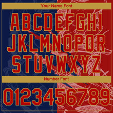 Load image into Gallery viewer, Custom Stitched Graffiti Pattern Red Navy-Old Gold 3D Scratch Sports Pullover Sweatshirt Hoodie