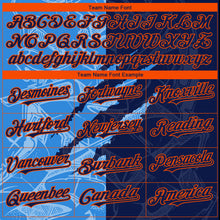 Load image into Gallery viewer, Custom Stitched Graffiti Pattern Navy Powder Blue-Orange 3D Scratch Sports Pullover Sweatshirt Hoodie