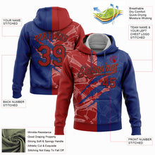 Load image into Gallery viewer, Custom Stitched Graffiti Pattern Red Royal-Black 3D Scratch Sports Pullover Sweatshirt Hoodie
