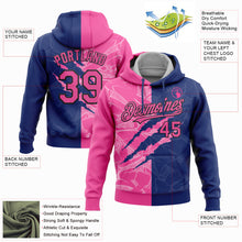 Load image into Gallery viewer, Custom Stitched Graffiti Pattern Pink Royal-Black 3D Scratch Sports Pullover Sweatshirt Hoodie