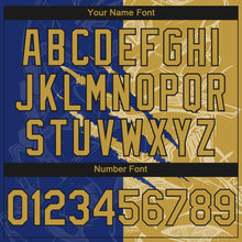 Load image into Gallery viewer, Custom Stitched Graffiti Pattern Old Gold Royal-Black 3D Scratch Sports Pullover Sweatshirt Hoodie