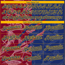 Load image into Gallery viewer, Custom Stitched Graffiti Pattern Royal Maroon-Gold 3D Scratch Sports Pullover Sweatshirt Hoodie