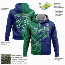 Load image into Gallery viewer, Custom Stitched Graffiti Pattern Kelly Green Royal-Gray 3D Scratch Sports Pullover Sweatshirt Hoodie
