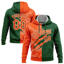 Load image into Gallery viewer, Custom Stitched Graffiti Pattern Orange Green-Cream 3D Scratch Sports Pullover Sweatshirt Hoodie