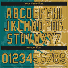 Load image into Gallery viewer, Custom Stitched Graffiti Pattern Old Gold Teal-Black 3D Scratch Sports Pullover Sweatshirt Hoodie