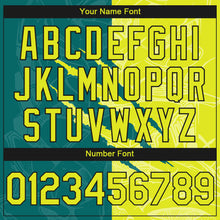 Load image into Gallery viewer, Custom Stitched Graffiti Pattern Neon Yellow Teal-Black 3D Scratch Sports Pullover Sweatshirt Hoodie