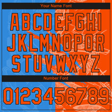 Load image into Gallery viewer, Custom Stitched Graffiti Pattern Orange Powder Blue-Black 3D Scratch Sports Pullover Sweatshirt Hoodie