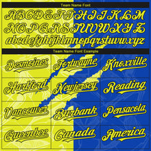 Load image into Gallery viewer, Custom Stitched Graffiti Pattern Neon Yellow Thunder Blue-Black 3D Scratch Sports Pullover Sweatshirt Hoodie