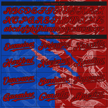 Load image into Gallery viewer, Custom Stitched Graffiti Pattern Red Thunder Blue-Black 3D Scratch Sports Pullover Sweatshirt Hoodie