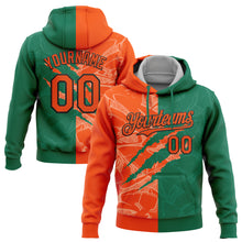 Load image into Gallery viewer, Custom Stitched Graffiti Pattern Orange Kelly Green-Black 3D Scratch Sports Pullover Sweatshirt Hoodie