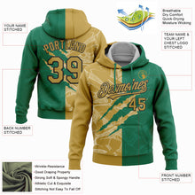 Load image into Gallery viewer, Custom Stitched Graffiti Pattern Old Gold Kelly Green-Black 3D Scratch Sports Pullover Sweatshirt Hoodie
