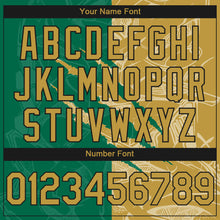 Load image into Gallery viewer, Custom Stitched Graffiti Pattern Old Gold Kelly Green-Black 3D Scratch Sports Pullover Sweatshirt Hoodie