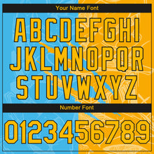 Load image into Gallery viewer, Custom Stitched Graffiti Pattern Gold Sky Blue-Black 3D Scratch Sports Pullover Sweatshirt Hoodie