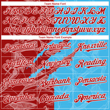 Load image into Gallery viewer, Custom Stitched Graffiti Pattern Red Sky Blue-White 3D Scratch Sports Pullover Sweatshirt Hoodie