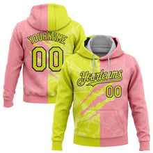 Load image into Gallery viewer, Custom Stitched Graffiti Pattern Neon Yellow Medium Pink-Black 3D Scratch Sports Pullover Sweatshirt Hoodie
