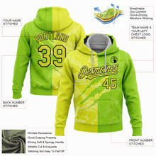 Load image into Gallery viewer, Custom Stitched Graffiti Pattern Neon Yellow Neon Green-Black 3D Scratch Sports Pullover Sweatshirt Hoodie