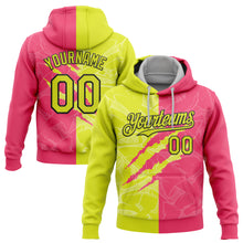 Load image into Gallery viewer, Custom Stitched Graffiti Pattern Neon Yellow Neon Pink-Black 3D Scratch Sports Pullover Sweatshirt Hoodie