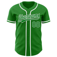 Load image into Gallery viewer, Custom Grass Green White Authentic Baseball Jersey