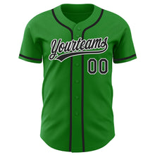 Load image into Gallery viewer, Custom Grass Green Black-White Authentic Baseball Jersey