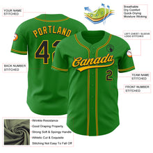 Load image into Gallery viewer, Custom Grass Green Black-Gold Authentic Baseball Jersey