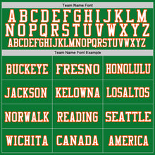 Load image into Gallery viewer, Custom Grass Green Orange-White Mesh Authentic Throwback Football Jersey