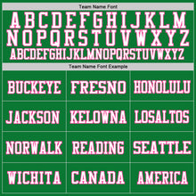 Load image into Gallery viewer, Custom Grass Green Pink-White Mesh Authentic Throwback Football Jersey