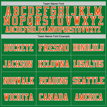 Load image into Gallery viewer, Custom Grass Green Orange-Black Mesh Authentic Throwback Football Jersey