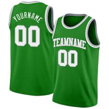 Load image into Gallery viewer, Custom Grass Green White-Gray Authentic Basketball Jersey