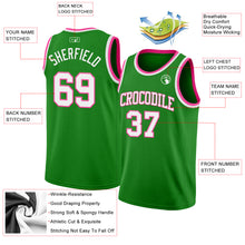 Load image into Gallery viewer, Custom Grass Green White-Pink Authentic Basketball Jersey
