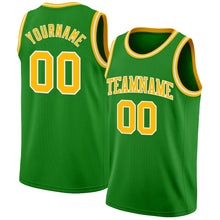 Load image into Gallery viewer, Custom Grass Green Gold-White Authentic Basketball Jersey