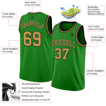 Load image into Gallery viewer, Custom Grass Green Old Gold-Black Authentic Basketball Jersey