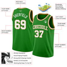 Load image into Gallery viewer, Custom Grass Green White-Old Gold Authentic Basketball Jersey