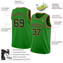 Load image into Gallery viewer, Custom Grass Green Black-Old Gold Authentic Basketball Jersey