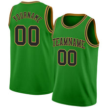 Load image into Gallery viewer, Custom Grass Green Black-Old Gold Authentic Basketball Jersey