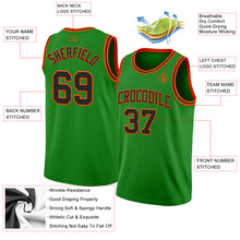 Load image into Gallery viewer, Custom Grass Green Black-Orange Authentic Basketball Jersey