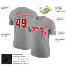 Load image into Gallery viewer, Custom Gray Red-White Performance T-Shirt