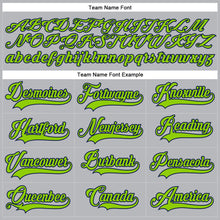 Load image into Gallery viewer, Custom Gray Neon Green-Navy Hockey Lace Neck Jersey