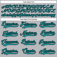 Load image into Gallery viewer, Custom Gray Teal-Black Hockey Lace Neck Jersey