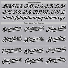 Load image into Gallery viewer, Custom Gray Black-White Mesh Authentic Throwback Baseball Jersey