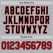 Load image into Gallery viewer, Custom Gray Red-Black Mesh Authentic Throwback Baseball Jersey