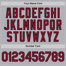 Load image into Gallery viewer, Custom Gray Crimson-Black Mesh Authentic Throwback Baseball Jersey