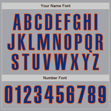 Load image into Gallery viewer, Custom Gray Royal-Orange Authentic Baseball Jersey