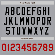 Load image into Gallery viewer, Custom Gray Black Pinstripe Red-White Authentic Baseball Jersey