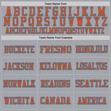 Load image into Gallery viewer, Custom Gray Orange-Blue Mesh Authentic Throwback Football Jersey
