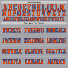 Load image into Gallery viewer, Custom Gray Orange-Royal Mesh Authentic Throwback Football Jersey